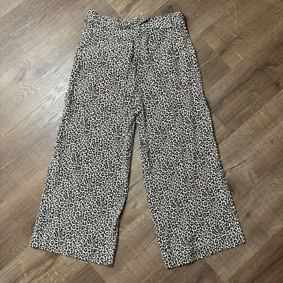 J. Crew | Women's Wide-leg Cropped Pant In Leopard-print Silk - Picture 8 of 10